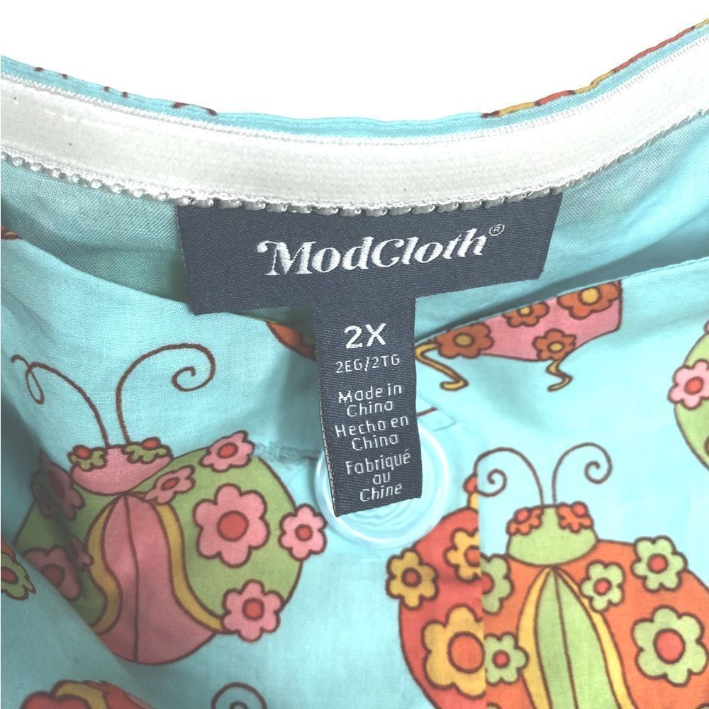 NWT ModCloth Ladybug Print Halter Swing Dress Retro Pinup Plus 2X - Picture 6 of 9